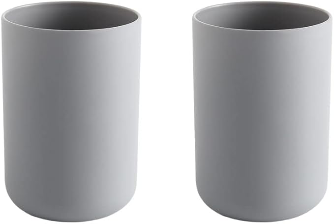 Toothbrush Holder Japanese Style Bathroom Accessories Toothpaste Holder Makeup Brush Cup, Razor Holder for Bathroom Vanity countertop 2pcs (Gray，Gray)