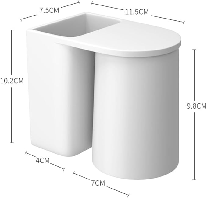 ABOOFAN Magnetic Wall Mounted Toothbrush Holder Cup with Adhesive Back Space-Saving Bathroom Organizer for Electric Toothbrush and Toothpaste Storage Dust-Resistant Abs Cup with Ventilated