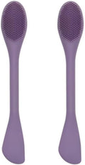 Silicone Cleansing Brush 2pcs(Deep Purple),Mask Applicator and Skincare for Pore Cleansing，Exfoliating Face Scrubber,Makeup Removal Brush