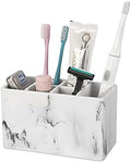 zccz Toothbrush and Toothpaste Holder - Multifunctional Countertop Electric Toothbrush Holder with 6 Slots - Toothpaste Razor Makeup Brushes Holder Organizer Stand for Bathroom Shower Vanity