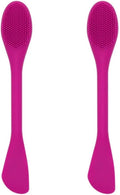 Silicone Cleansing Brush 2pcs(Rose Pink),Mask Applicator and Skincare for Pore Cleansing，Exfoliating Face Scrubber,Makeup Removal Brush