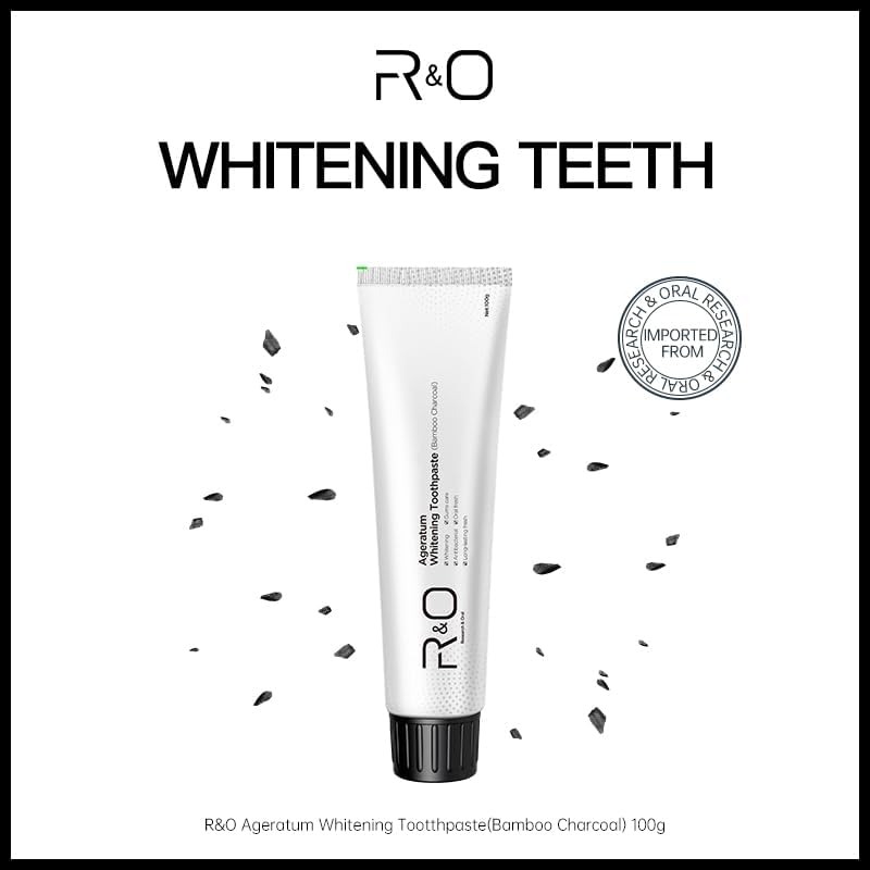 R&O Ageratum Whitening Toothpaste with Bamboo Charcoal, 3.53 oz - Great for Teeth Whitening, Reduces Plaque, Removes Stubborn Stains, Promotes Oral Health, Long - Lasting Fresh Breath (2)