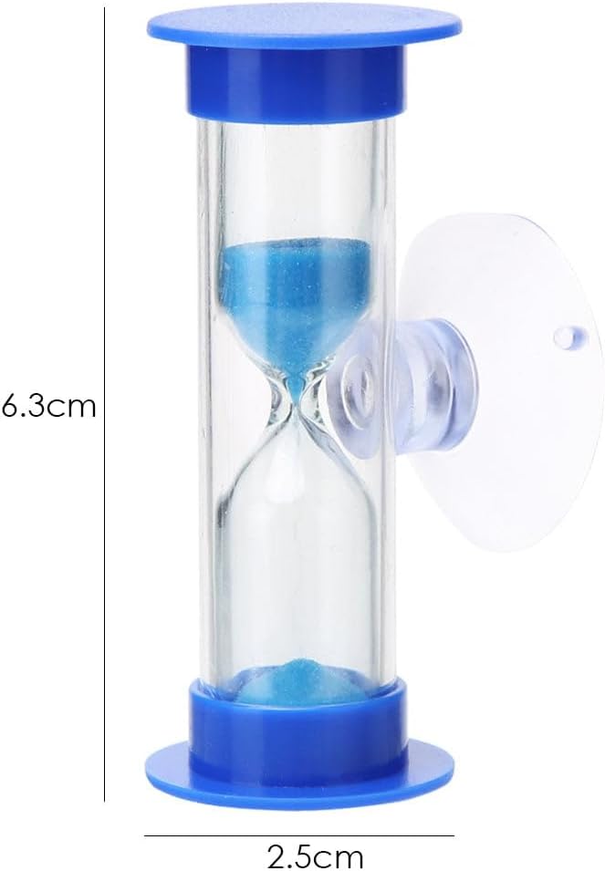 2Pcs Blue Sand Timer for Kids,Blue Toothbrush Timer for Kids 2mins Sand Clock Timer,Plastic Suction Cup Hourglass Sandglass Desktop Ornament Party Favors Thermometers and Timers