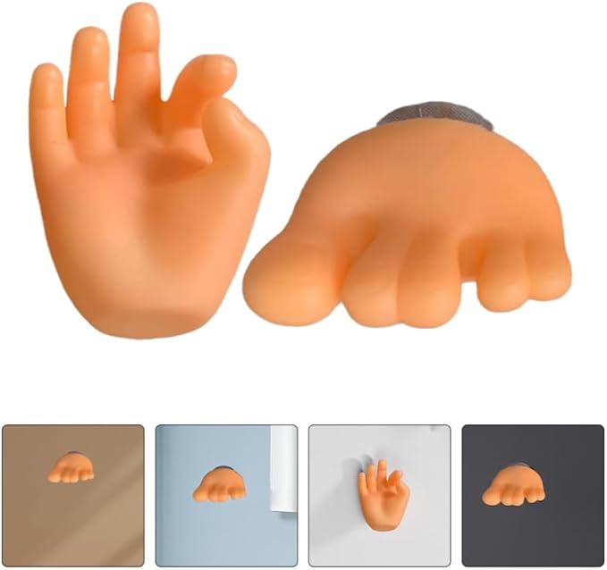 2Pcs Cartoon Toe Finger Toothbrush Holder with Suction Cup Wall-Mounted Bathroom and Kitchen Storage Organizer