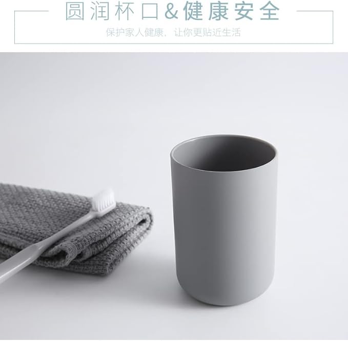 Toothbrush Holder Japanese Style Bathroom Accessories Toothpaste Holder Makeup Brush Cup, Razor Holder for Bathroom Vanity countertop 2pcs (Gray, Brown)