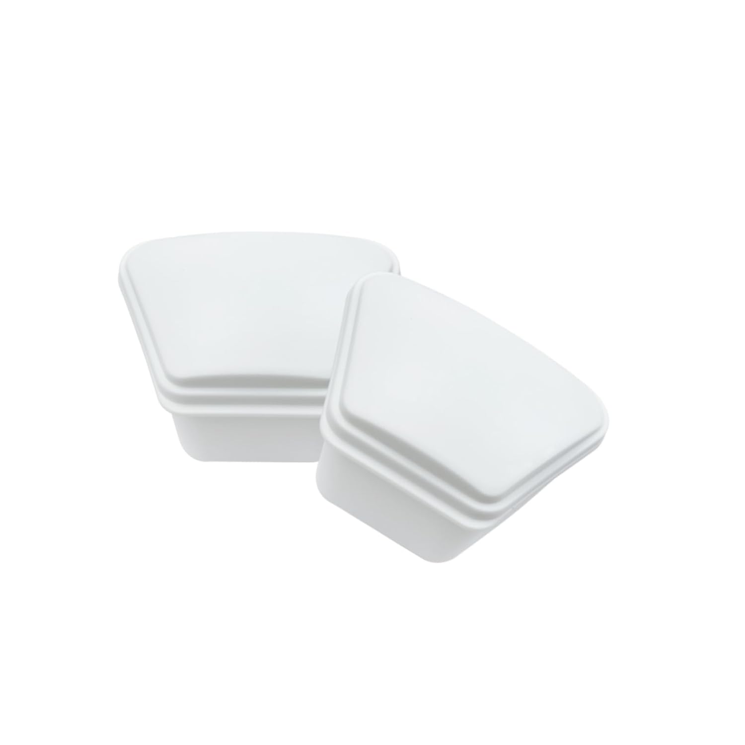 2PCS Trapezoid Retainer Case, Convenient Mouth Guard Cases, Multicolored Denture Bath Box for Aligner, Retainers, Mouth Guard, Night Guard, Travel Cleaning