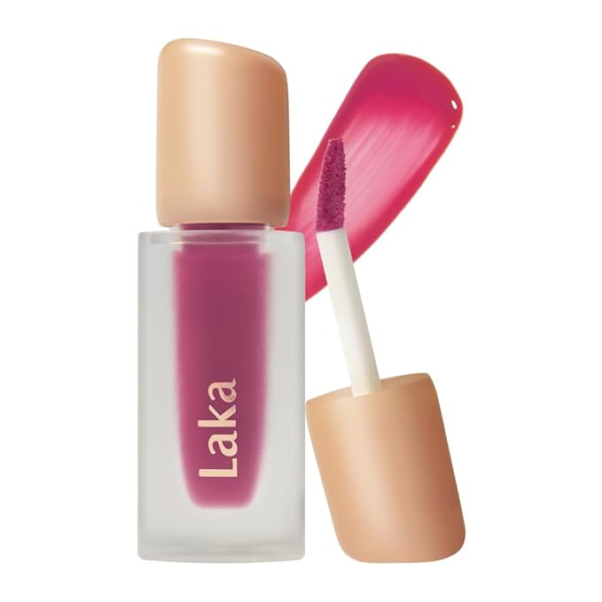 Laka Fruity Glam Tint, 4.5g/0.15oz, Glowing Lip Stain with Wide Color Spectrum, Hydrating & Lightweight Texture, Long-Lasting Bold Stain, Non-Sticky, Vegan, K-Beauty (#106 Juicy)