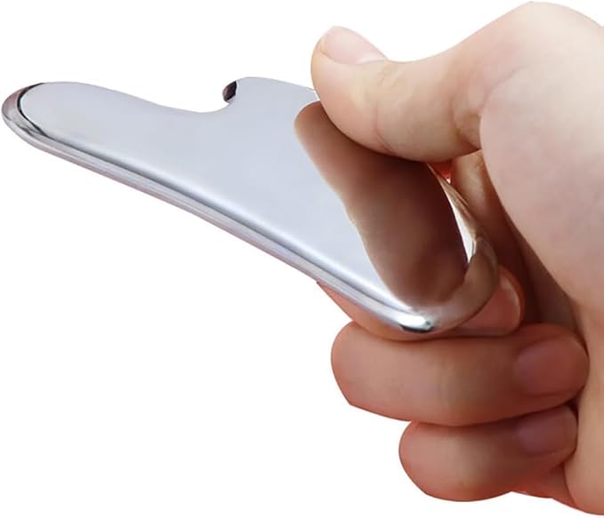 Stainless Steel Gua Sha Facial Massage Tool – Metal Guasha Scraper for Face, Jawline, Neck & Body – Skin Tightening, Puffiness Reducing, Sculpting & Relaxation – Perfect Beauty & Skincare Gift