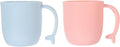 2Pcs Kids Bathroom Plastic Cups with Handles Reusable Mouthwash Tumblers for Toothbrush Holder and Drinking Use 4.5 Inch Pp Material