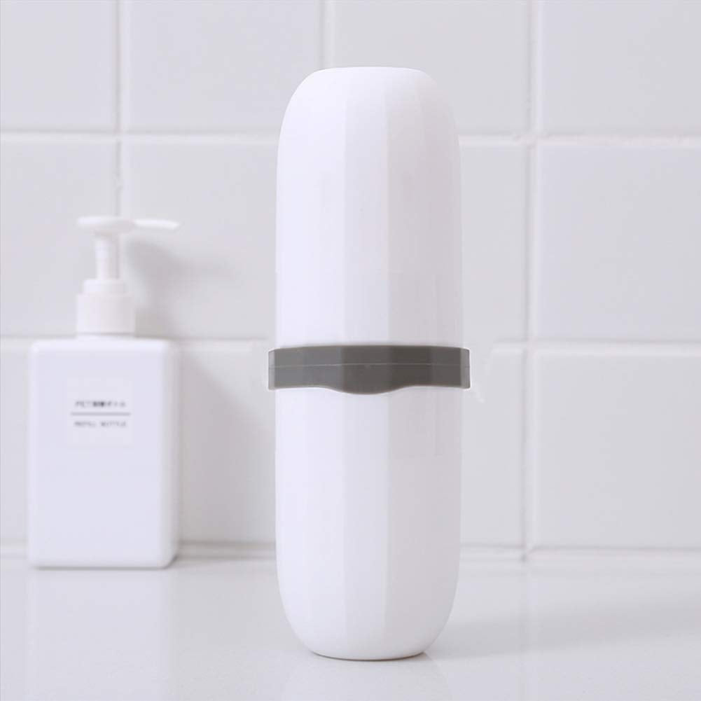 Portable Travel Toothbrush Case,3 in 1 Toothpaste Travel Case Holder Hard Plastic Tooth Brush Container Toothbrush Storage Box for Travel,Business,Home,Camping, School Supplies(White)