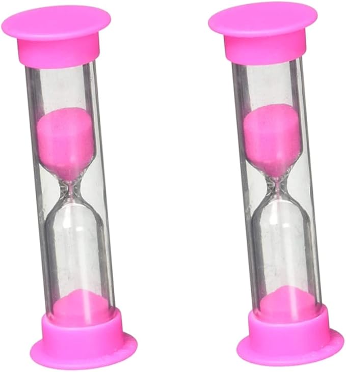 2 Minute Toothbrush Sand Timer for Kids, Kids Toothbrush Timer Hourglass Sandglass 2 Minutes Hourglass Rose Red
