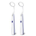 2 Pcs Dental Mirror with Light Tool LED Lighted Teeth Inspection Mirror Anti Fog Curve Angle Dentist Oral Care Tool (Dark Blue)