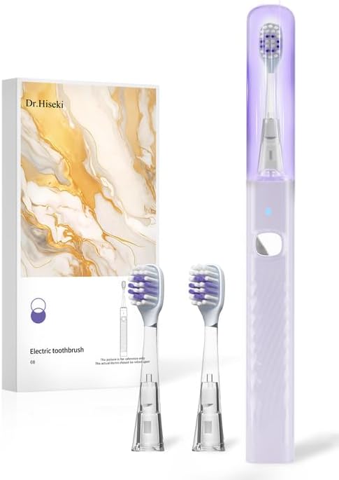 Dr.Hiseki Sonic Electric Toothbrush for Adults - 38000 VPM Deep Clean and 4 Cleaning Modes, Rechargeable Toothbrush, 3-Hour Fast Charge, 60 Days Long Battery Life. IPX7 Waterproof (White)