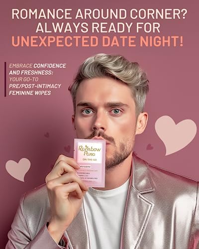 RainbowPana Feminine Wipes, 240 Count ON-THE-GO Individually Wrapped | Flushable Wipes, Travel Wipes for Women, Pre/Post-Intimacy Cleansing | Aloe, Portulaca, Vitamin E | pH Balanced, Biodegradable
