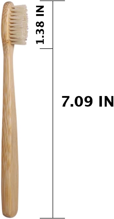 Bamboo Toothbrush - Medium Boar Bristles Natural - NO Plastic Environmentally Friendly (8 Pieces)