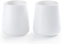 White Toothbrush Holder for Bathroom - 2Pcs Ceramic Tooth Brushing Holders Set, Toothbrush Cup & Toothpaste Organizer for Bathroom Countertop, Makeup Brush Holder, Pen Holder for Home Desktop Storage