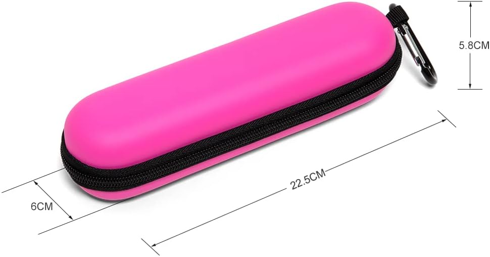 EVA Electric Toothbrush Case - Durable Hard Shell Travel Case with Mesh Pocket - Fits Most Powered Toothbrush Products (Pink)