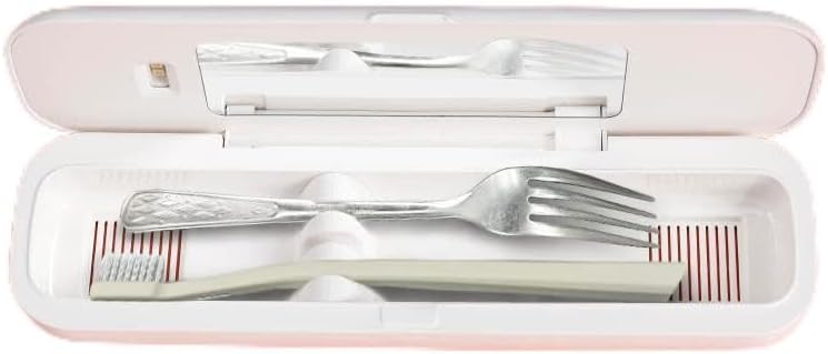 Toothbrush Holder, Toothbrush Cleaner Case, Portable USB Charging Toothbrush Cover with U V-C Light, Travel Toothbrush Holder (Pink-Large)