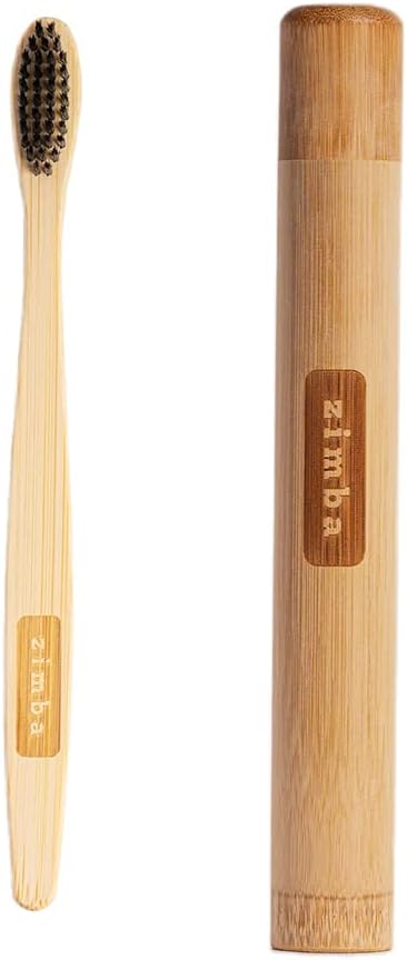 Zimba Bamboo Toothbrush Case | Breathable Toothbrush Travel Case for Bamboo Toothbrushes | Portable and Eco-Friendly Travel Toothbrush Kit and Toothbrush Holder