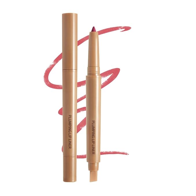 Matte Lip Liner Pencil, Long-Lasting Creamy Formula with Silicone Smudger, Waterproof Non-Staining Crayon for Lip Contouring, Plump Define Sculpting 04#