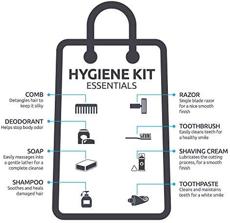 Moda West 24 Kits - Bulk Case of Wholesale Deluxe 15 Piece Toiletry Kit for Men, Women, Travel, Charity