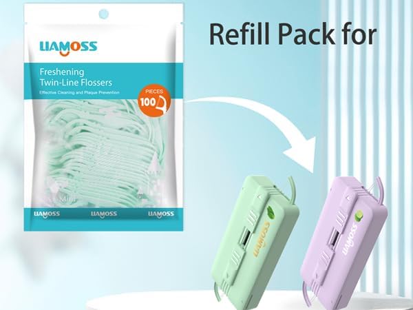 Mint Dental Flossers,200 Count Twin Line Floss Picks,LIAMOSS Professional Clean Travel Floss,Extra Strong Toothpicks Sticks,Dual Action Super Clean Teeth,Fight Tooth Decay(Mint,2Pack)…