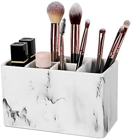 zccz Toothbrush and Toothpaste Holder - Multifunctional Countertop Electric Toothbrush Holder with 6 Slots - Toothpaste Razor Makeup Brushes Holder Organizer Stand for Bathroom Shower Vanity