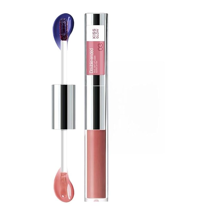 Peel Off Lip Liner & Gloss Stain in Soft Rosy – Tattoo-Like Peel Off Lip Stain Liner + Hydrating High Shine Peach Pink Gloss, Long-Lasting Waterproof Smudge-Proof Duo for Fresh Rosy-Peach Lips 3