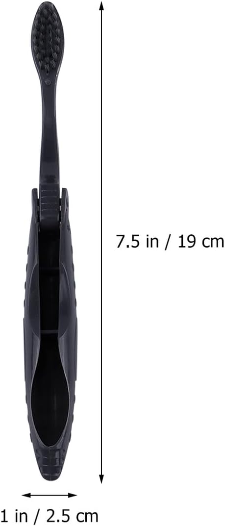 Mipcase 8PCS Folding Portable Charcoal Toothbrush Soft Bristles Ergonomic Design Travel Camping Hygiene for Adults Gray