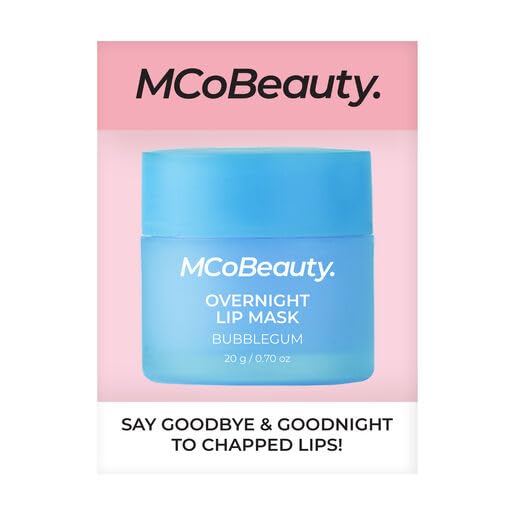MCoBeauty - Double Duty Lip Mask - Contains Coconut Oil and Vitamin E Lip Balm for Day or Overnight Mask - Bubble Gum Scent - Skin Care and Makeup Accessories - Holiday Essentials - 15g