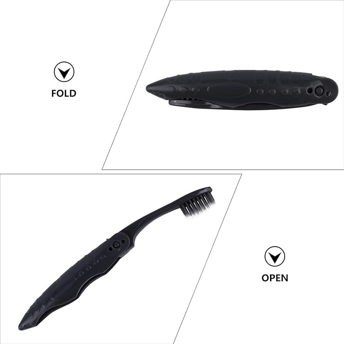 Yardwe 8PCS Folding Travel Toothbrush Portable Soft Bristle Charcoal Toothbrushes with Ergonomic Grip for Camping Travel and Daily Use