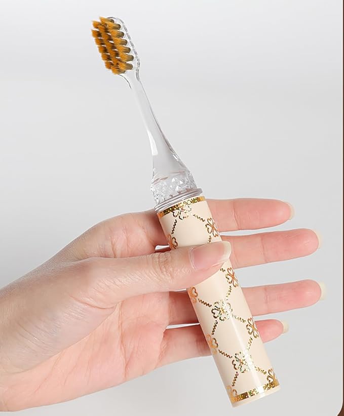 Foldable Travel Toothbrush Set,Compact Head,Mini Toothbrush with Toothbrush Case,Soft Bristled Travel Toothbrushes for Adults (Printed Handle 4PCS)