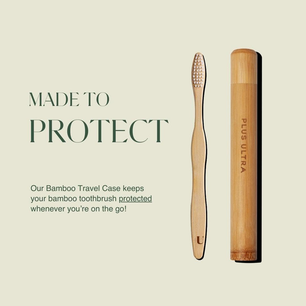 Plus Ultra Bamboo Travel Case for Adult Toothbrushes