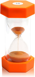 10 Minutes Sand Timer, Hourglass Timer, Sand Clock for Kids, Colorful Sand Watch, Sandglass Timer, Visual Timer for Home Office Kitchen Decor (Orange)