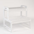 Step Stool for Kids Bamboo Toddler Two Steps Stool with Anti-Slip and Handles Stairs 300 lbs Capacity for Bathroom Kitchen Bedroom(White)