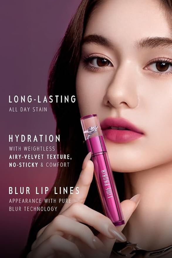 ALTERA BLURRING LIP TINT - Shine Lip Gloss to Soft Blurry Lip Matte Finish, Long-Lasting Lip Stain, Smooth and Blur lip lines, Watery-Velvet Feel, Hydrating & Non-Sticky (004 SWIRL)