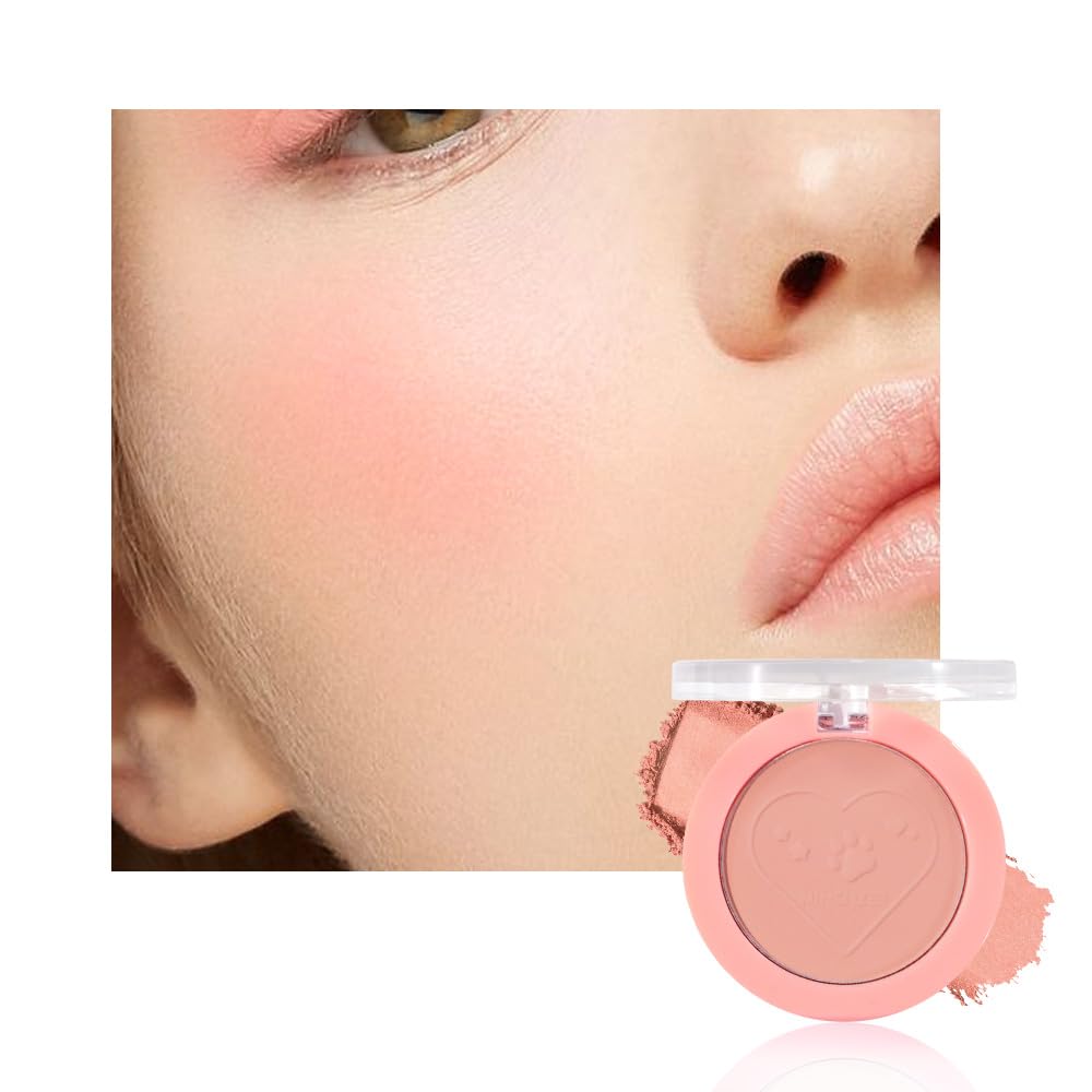Matte Blush Powder for Cheeks, Cruelty Free Makeup – Long Lasting Natural Face Blusher Makeup, Lightweight Blendable Cheek Color Palette for Women All Skin Tones - #06 Nude Brown