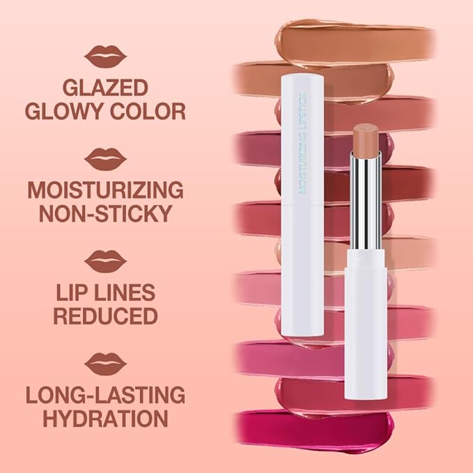 Tinted Lip Balm Moisturizing Lipstick, Nude Pink Hydrating Lipstick for Women, 24 Hour Long Lasting Moisturization Lip Gloss Stain Makeup, Lightweight Non Greasy Moisturizer Lips, 07
