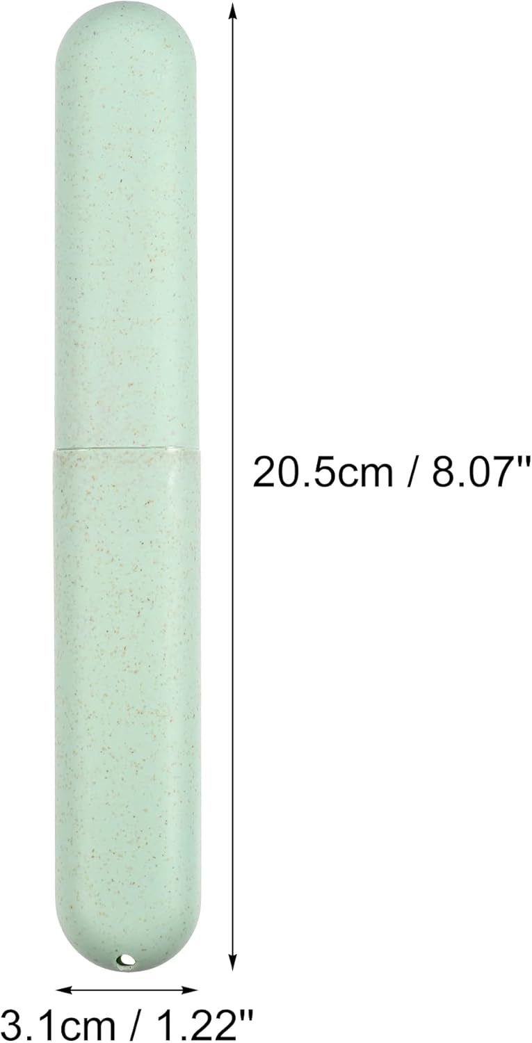 VOCOSTE 2pcs, Traveling Toothbrush Holders Case, PP Toothbrush Case for Travel Business, Green, 8.07''x1.22''x0.83''