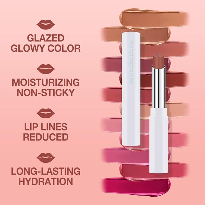 Tinted Lip Balm Moisturizing Lipstick, Black Brown Hydrating Lipstick for Women, 24 Hour Long Lasting Moisturization Lip Gloss Stain Makeup, Lightweight Non Greasy Moisturizer Lips, 03