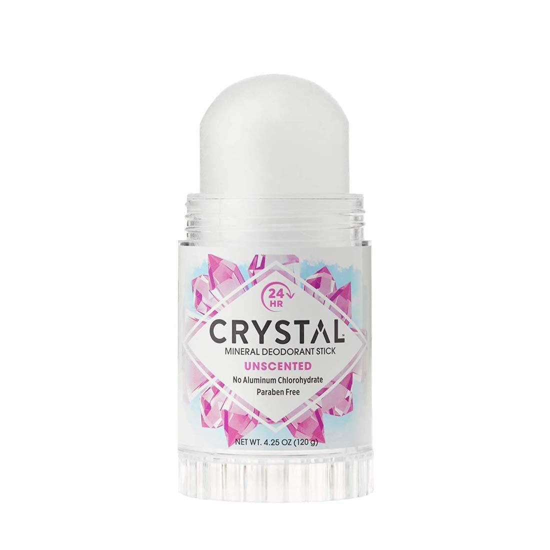 CRYSTAL Mineral Deodorant Stick - Unscented Body Deodorant With 24-Hour Odor Protection, Non-Staining & Non-Sticky, Aluminum Chloride & Paraben Free, 4.25 oz, (2 Pack) (Packaging May Vary)