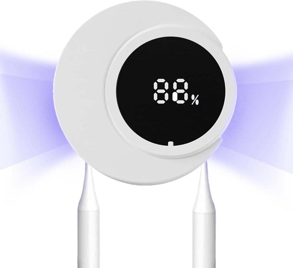 Smart Toothbrush Holder, UV Toothbrush Holders Wall Mounted, Electric Toothbrush Holder for Bathroom, LED Automatic Sensing Toothbrush Cleaner for Home and Travel (White)