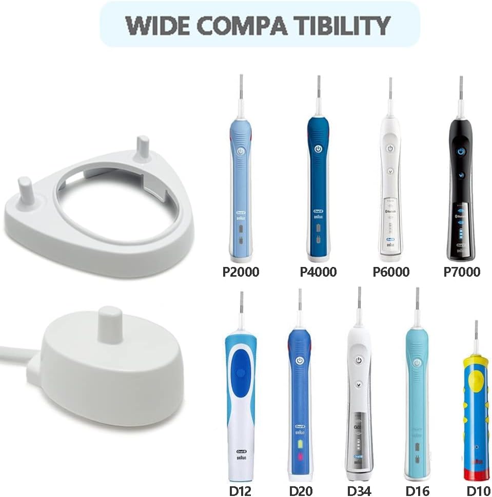 Replacement Charger Base for Braun Oral-B 3757,Inductive Charger Fits Oral B Genuine Pro and Most,Portable Replacement Oral B Toothbrush Charger Base with Charger Holder Toothbrush Heads Organizers