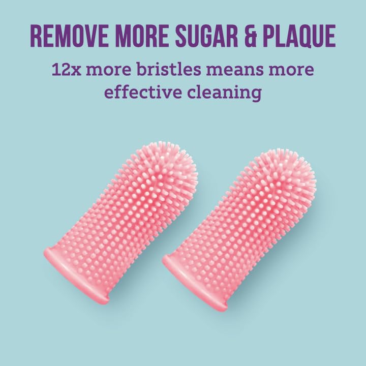 Baby Toothbrush, 360 Degree Bristle Silicone Finger Toothbrush 6 to 12 Months, and Toddler Toothbrushes 1-2, Set of 4 – Multi Colors