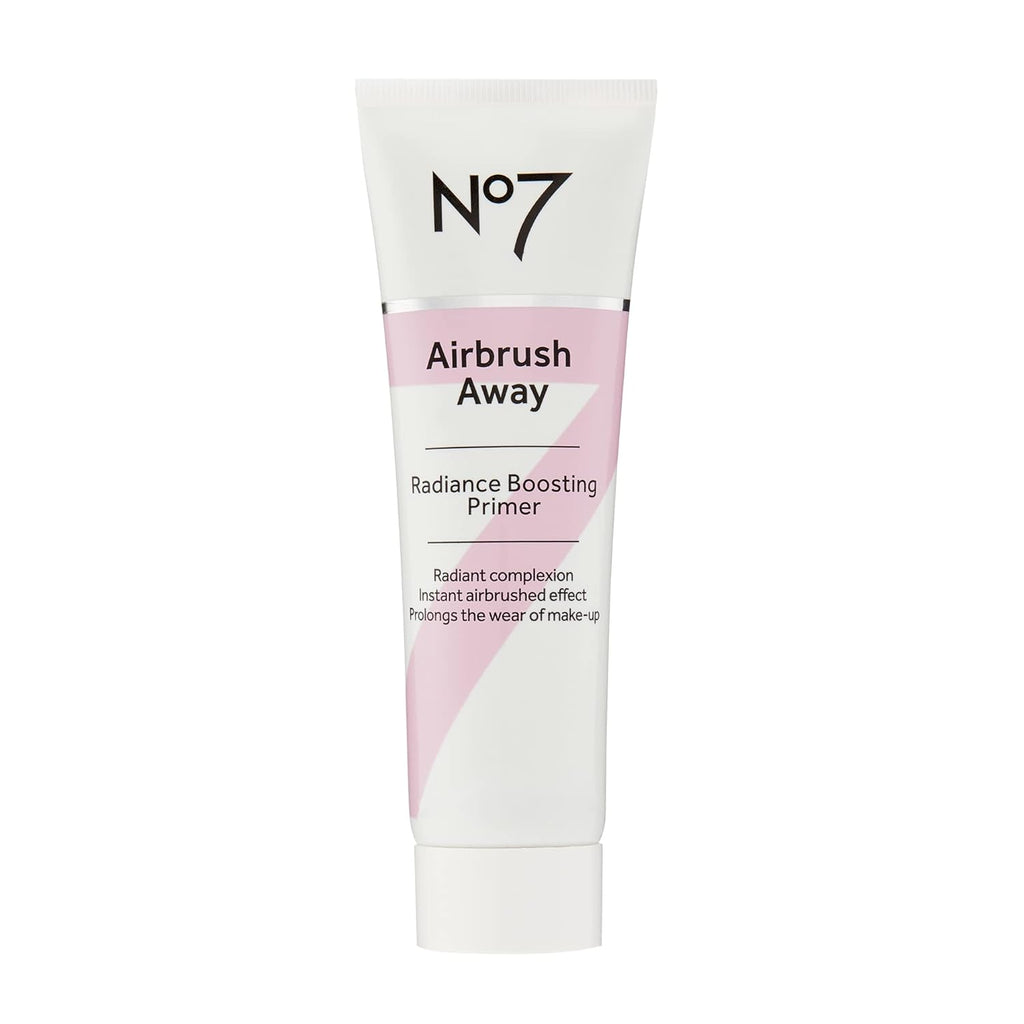 No7 Airbrush Away Radiance Boosting Foundation Primer - Illuminating Glow Primer for Seamless Makeup Application - Leaves Skin Dewy, Smooth & Radiant - Extends Makeup Wear (30ml)