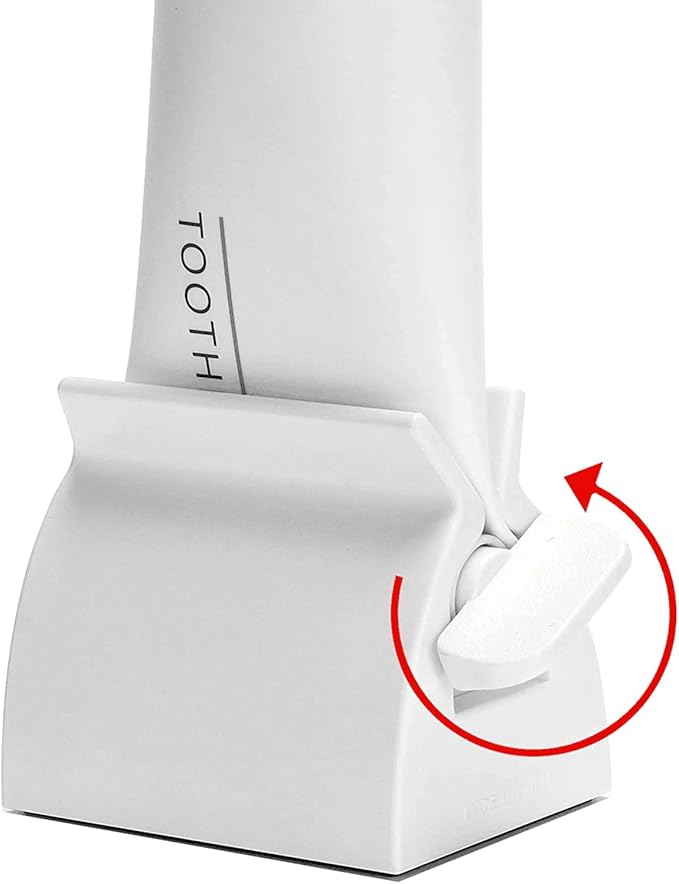 2pcs Rolling Tube Toothpaste Squeezer Toothpaste Seat Holder Stand for Bathroom Accessories（Milky）