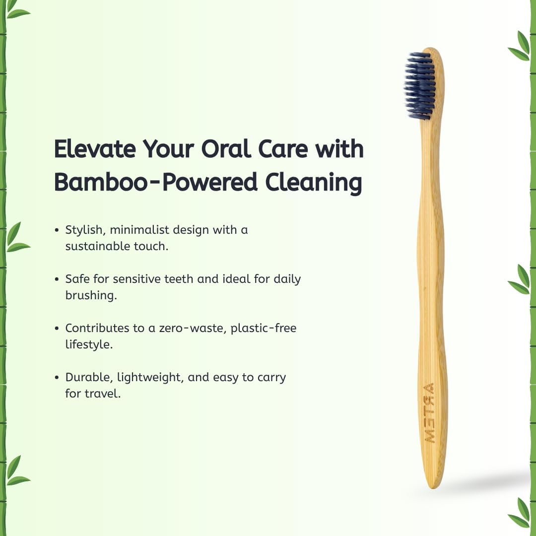 ARTEM Bamboo Toothbrush with Soft Bristles – Eco-Friendly, Biodegradable & Compostable – Natural Wooden Toothbrush for Adults & Kids – Plastic-Free Oral Care (Pack of 10)