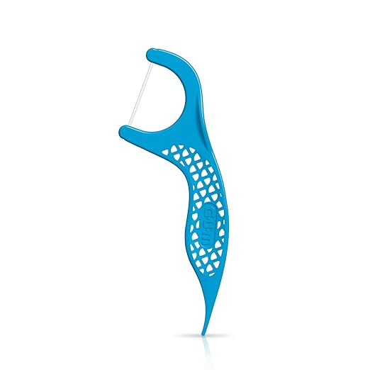 GUM Advanced Care Floss Picks - Dental Flossers for Adults with Vitamin E and Fluoride - Extra Strong Shred-Resistant Dental Floss, Easy Grip Handle, Fresh Mint Flavor, 90 Count (Pack of 6)