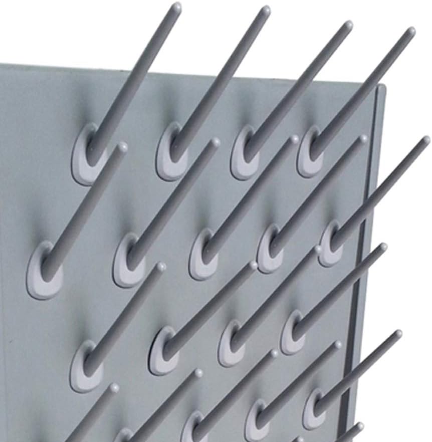 2Pcs Lab Drying Rack, Wall-Mount Laboratory Glassware Drying Rack, 27 Pegs Lab Drying Draining Rack, w/Tray Hole+Water Outlet Hose (US Stock)