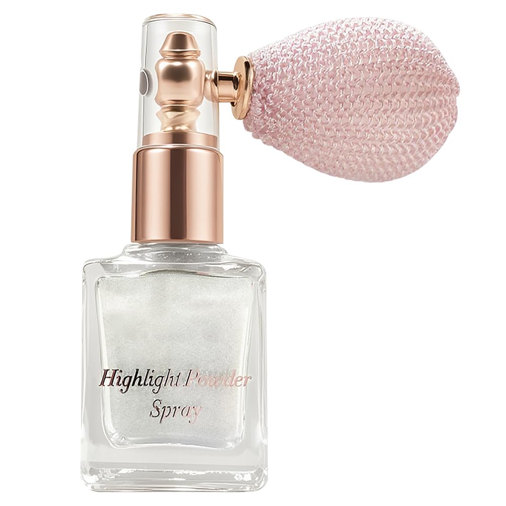 Pearl White Highlighter Spray, Professional Shiny Glitter Spray for Eyeshadow Face and Body Luminizers, Loose Shimmer Powder Makeup Mist for Women Kid Rave Outfits Festival Accessories